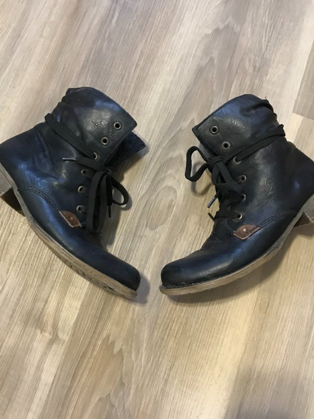 Rieker Ladies Leather Charcoal Ankle Boots Size 37